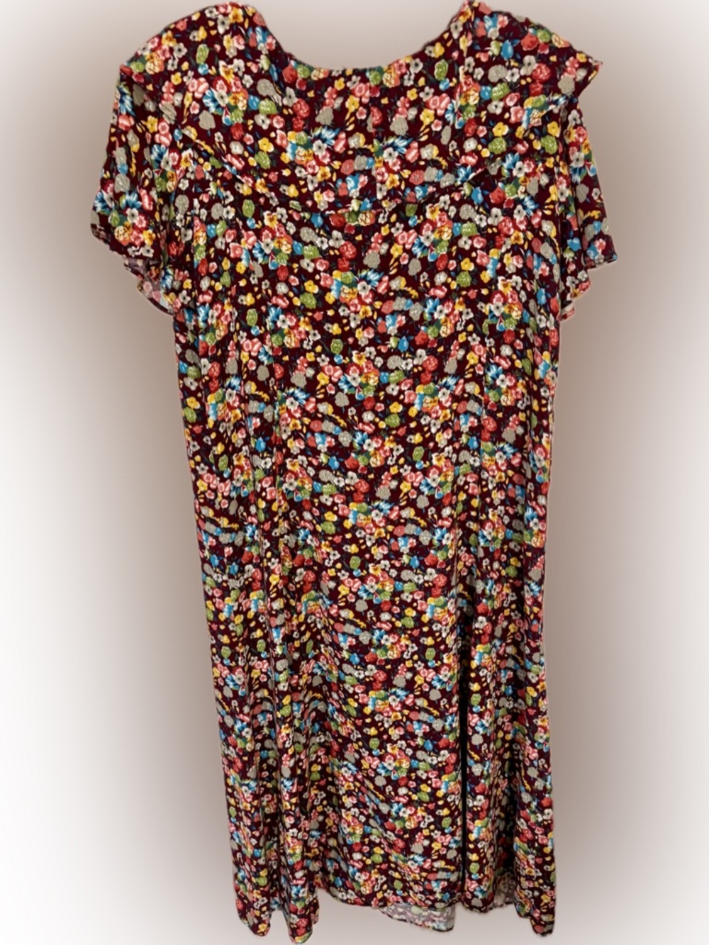 Vintage Honors Plus Button Up Floral Midi Dress Rayon Size 22 Cottagecore 90s